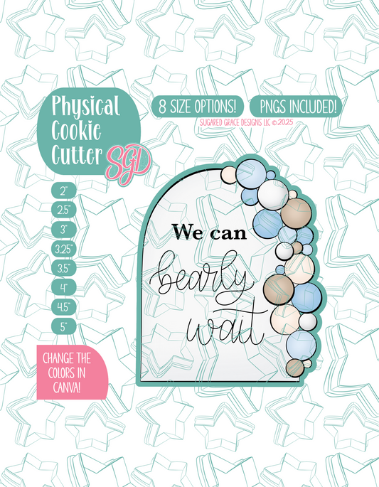 Baby Shower Balloon Arch Cookie Cutter Plaque with PNG Images to Match - Hand Drawn Graphics for Edible Ink Printers