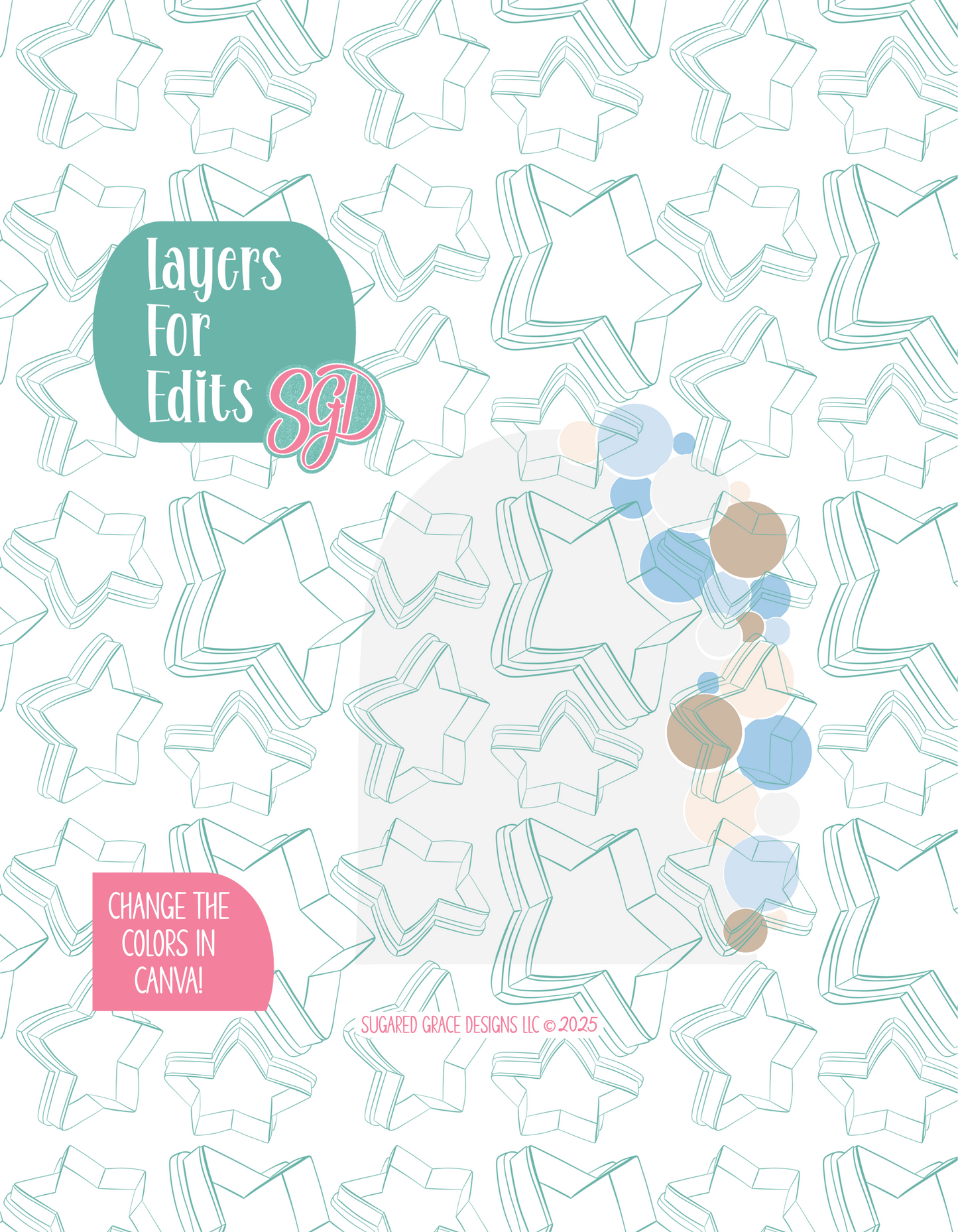 Baby Shower Balloon Arch Cookie Cutter Plaque with PNG Images to Match - Hand Drawn Graphics for Edible Ink Printers