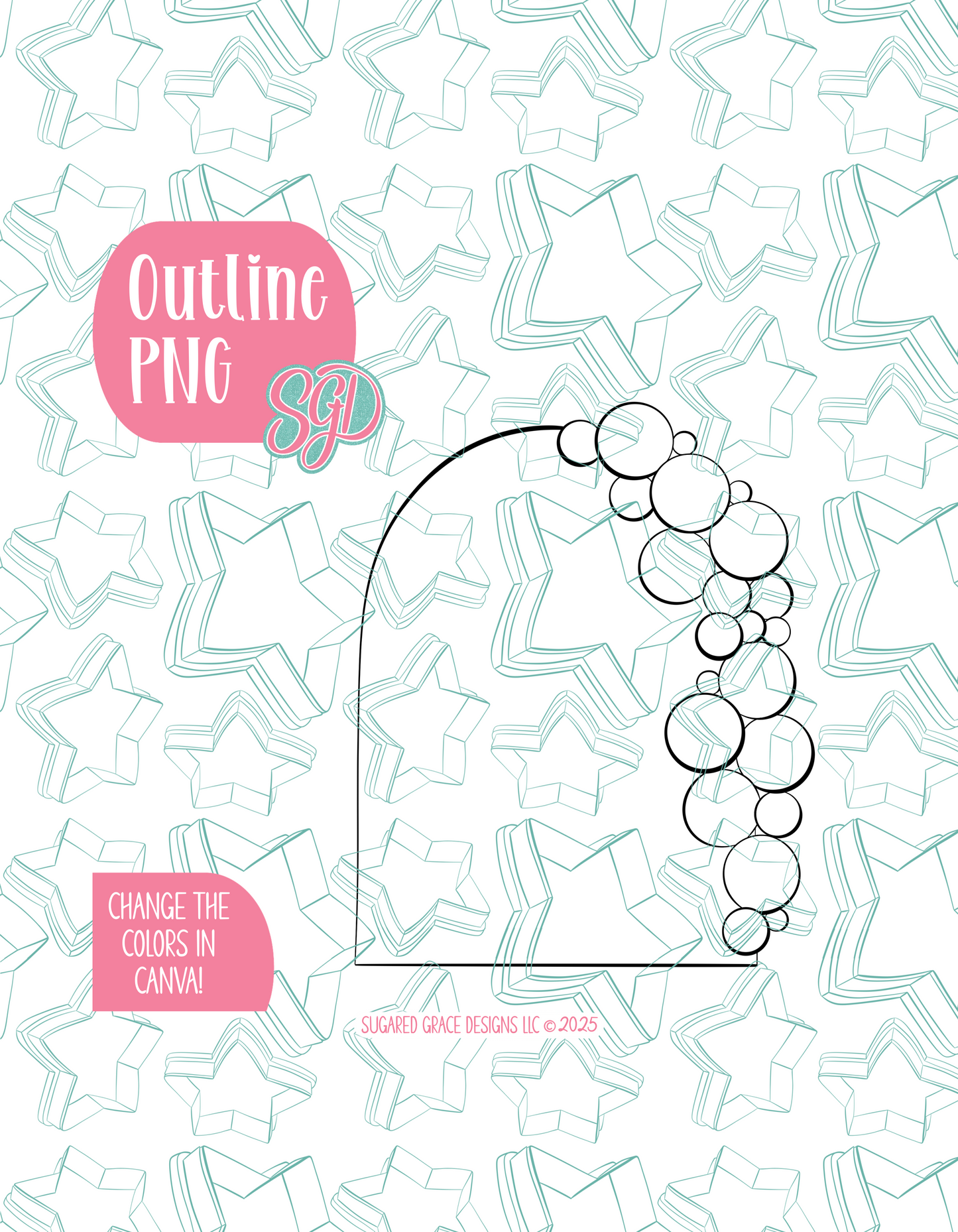 Baby Shower Balloon PNG Image Set for Edible Ink Printers - Hand Drawn Editable Graphics