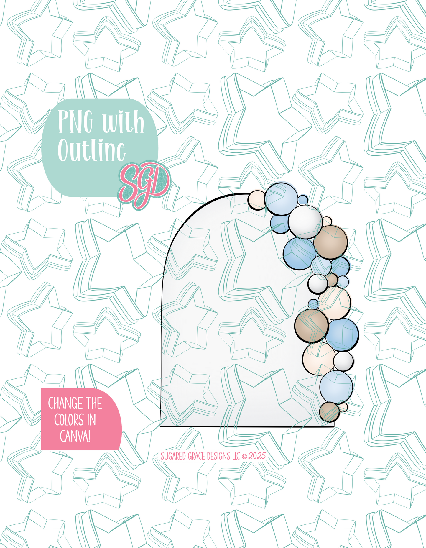 baby Shower Balloon arch Cookie Cutter STL File with PNG Images to Match - For 3D Printing and Edible Ink Printers