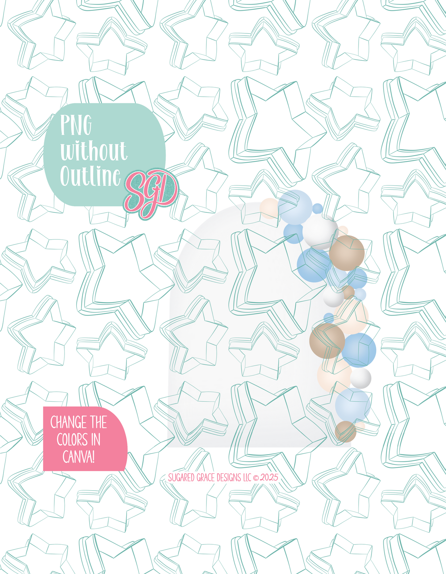 baby Shower Balloon arch Cookie Cutter STL File with PNG Images to Match - For 3D Printing and Edible Ink Printers