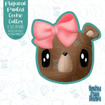 Bear with Bow Cookie Cutter with Matching PNG Images for Edible Ink Printers Including Eddie