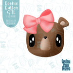 Bear with bow cookie cutter stl set with png images for edible ink printers including Eddie