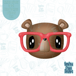 Cute Nerdy Bear cookie cutter stl file with png images for edible ink printers including Eddie