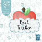 Best Teacher Appreciation Apple Plaque Cookie Cutter STL Files for 3D Printing with Matching Printable PNG Images for Edible Ink Printers Including Eddie