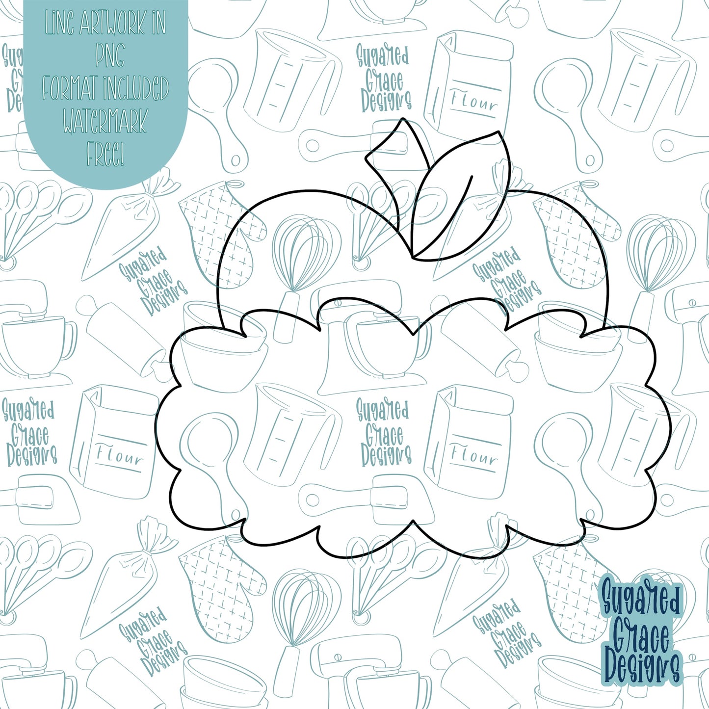 Best Teacher Appreciation Apple Plaque Cookie Cutter STL Files for 3D Printing with Matching Printable PNG Images for Edible Ink Printers Including Eddie