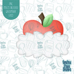 Best Teacher Appreciation Apple Plaque Cookie Cutter with Matching PNG Images for Edible Ink Printers Including Eddie