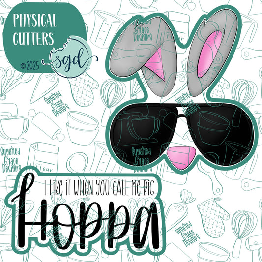 Easter Big Hoppa Cookie Cutter Set of 2 with PNG Images to Match - Hand Drawn Graphics for Edible Ink Printers