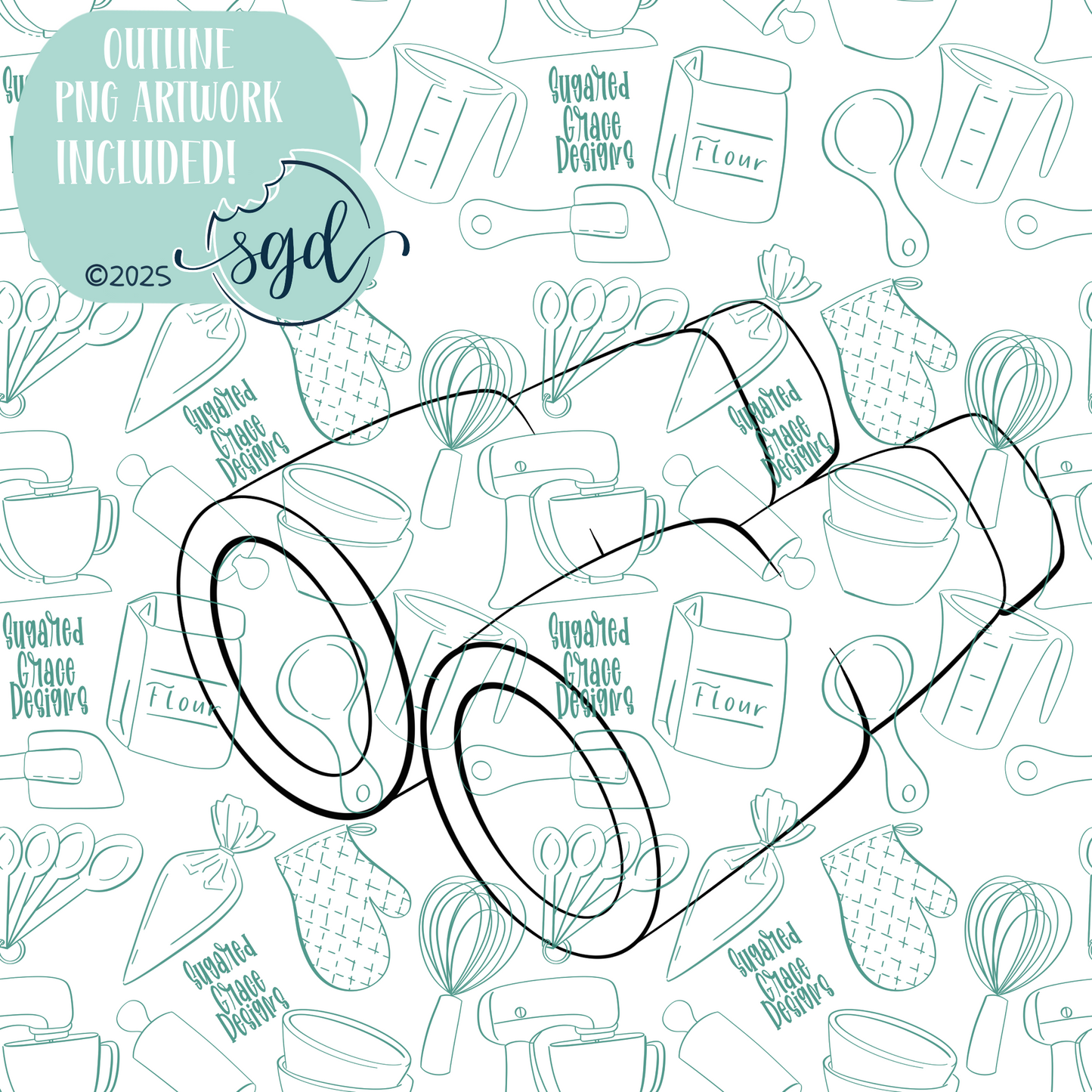 Binoculars Cutter STL File with PNG Images to Match - For 3D Printing and Edible Ink Printers