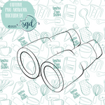 Binoculars Cutter STL File with PNG Images to Match - For 3D Printing and Edible Ink Printers