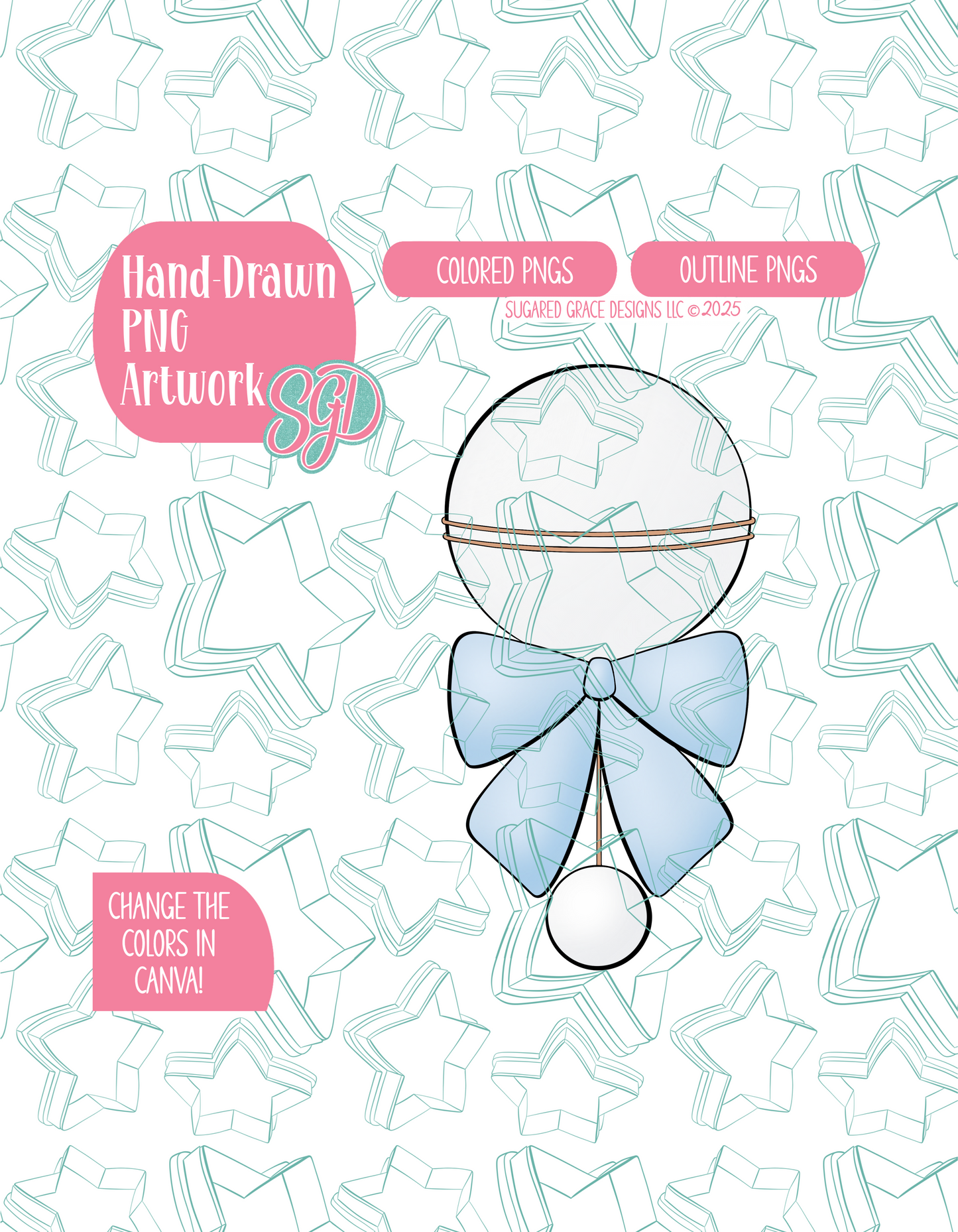 Baby Rattle PNG Image Set for Edible Ink Printers - Hand Drawn Editable Graphics