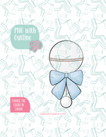 Baby Rattle with Bow Cookie Cutter STL File with PNG Images to Match - For 3D Printing and Edible Ink Printers