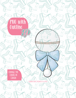 Baby Rattle PNG Image Set for Edible Ink Printers - Hand Drawn Editable Graphics