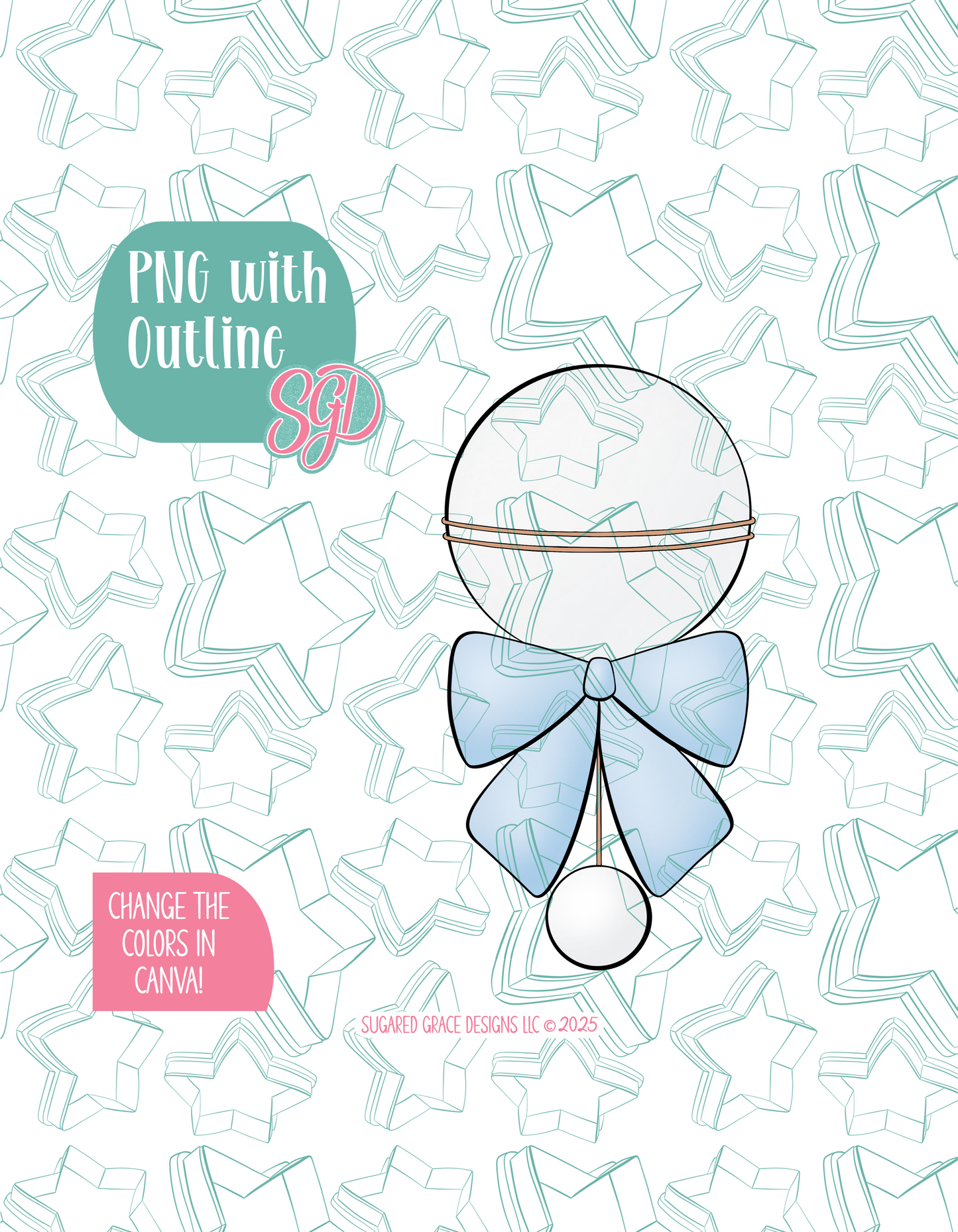 Baby Rattle Cookie Cutter Plaque with PNG Images to Match - Hand Drawn Graphics for Edible Ink Printers (Copy)