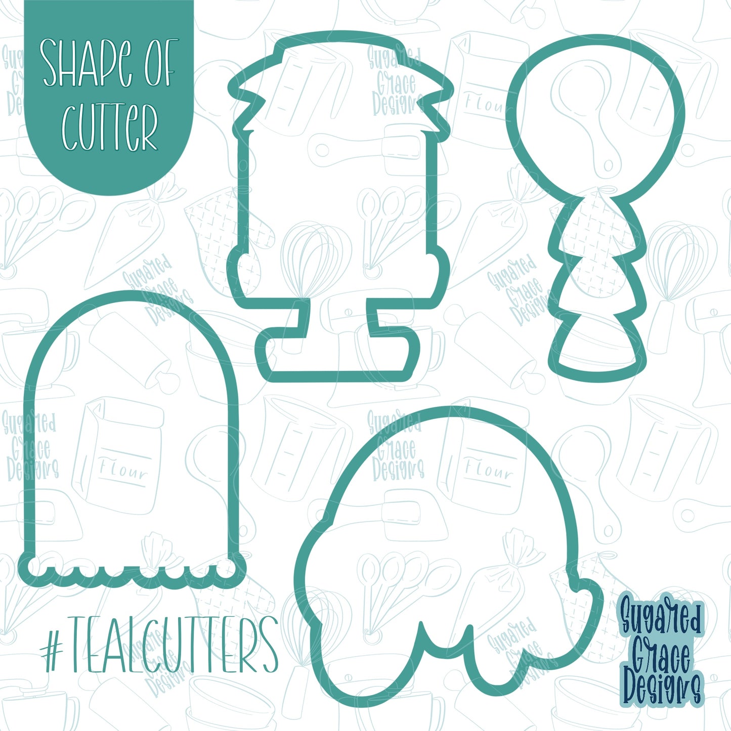 Boho first birthday cookie cutter set with png images for edible printers including Eddie