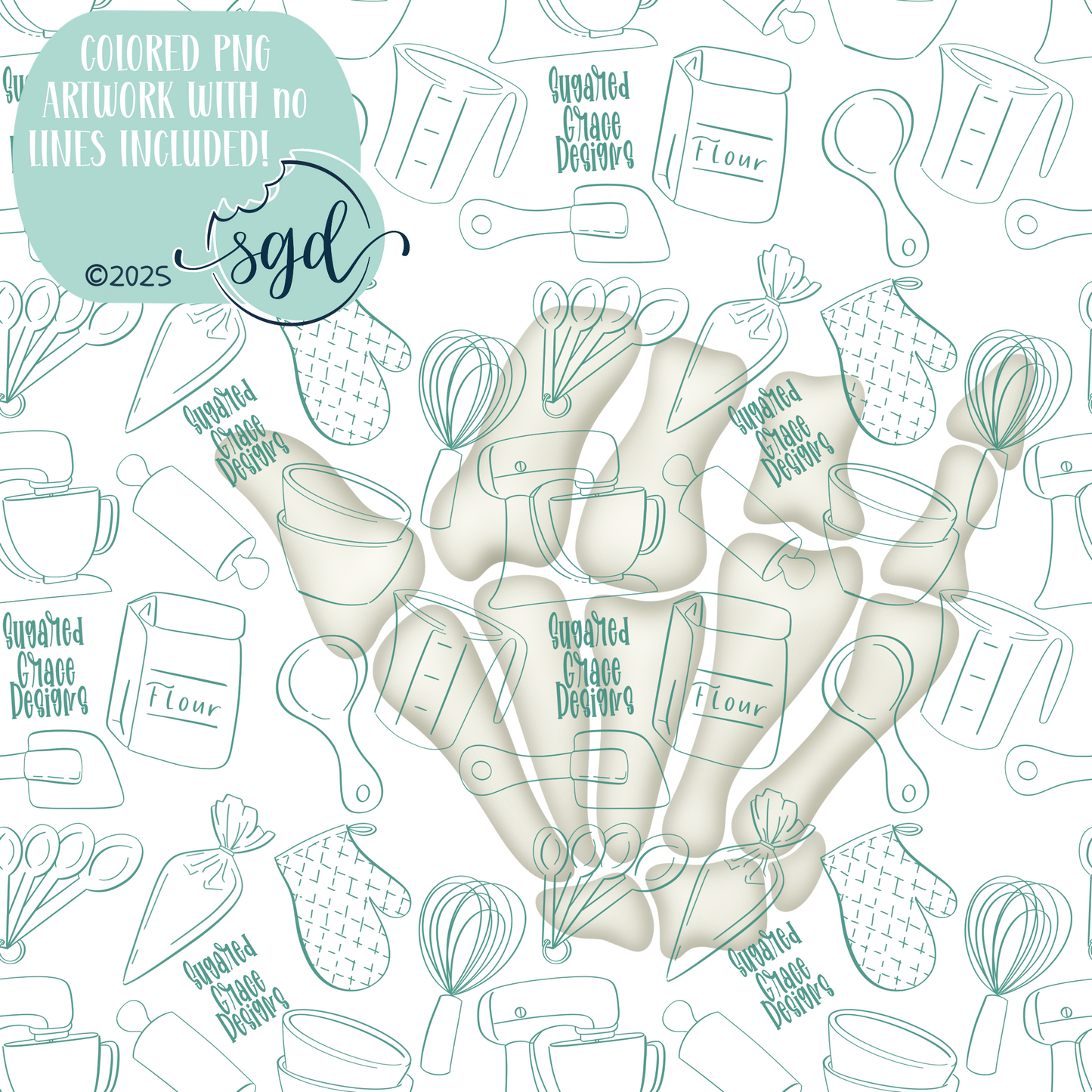 Rock On Carpal Hand Cookie Cutter STL File with PNG Images to Match - For 3D Printing and Edible Ink Printers (Copy)