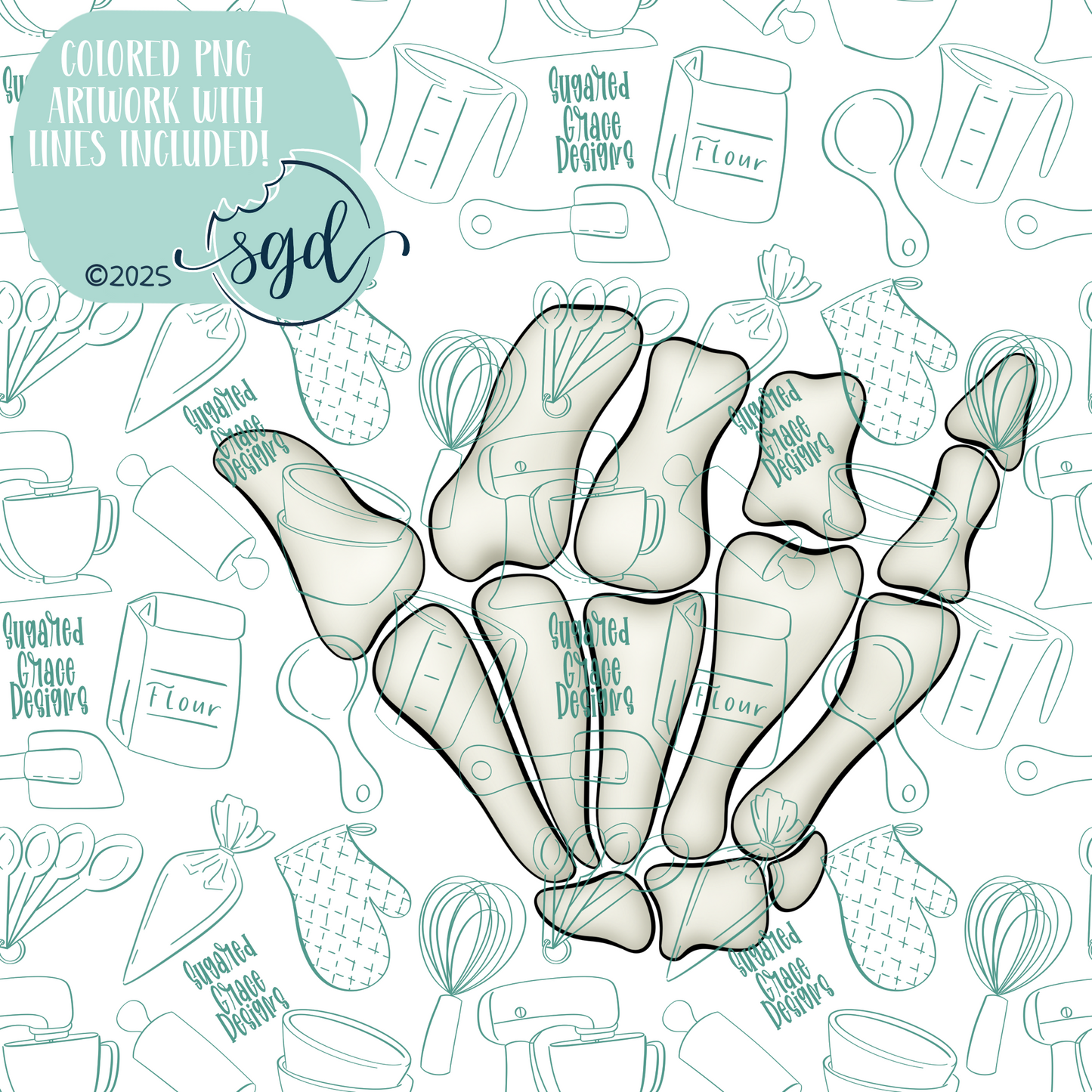 Rock On Carpal Hand Cookie Cutter STL File with PNG Images to Match - For 3D Printing and Edible Ink Printers (Copy)