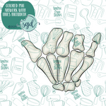 Rock On Bone Hand Cookie Cutter with PNG Images to Match - Hand Drawn Graphics for Edible Ink Printers