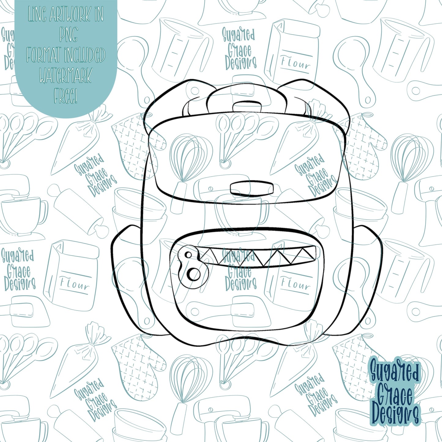Back to School Book Bag Cookie Cutter STL Files for 3D Printing with Matching Printable PNG Images for Edible Ink Printers Including Eddie