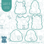 Halloween Boo Plaque Cookie Cutter Set of 6 with Matching Printable PNG Images for Edible Ink Partners Including Eddie