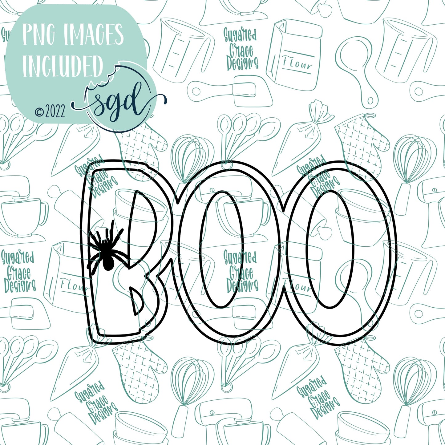 Boo Word Plaque Cookie Cutter STL Files with PNG Images to Match - For 3D Printing and Edible Ink Printers