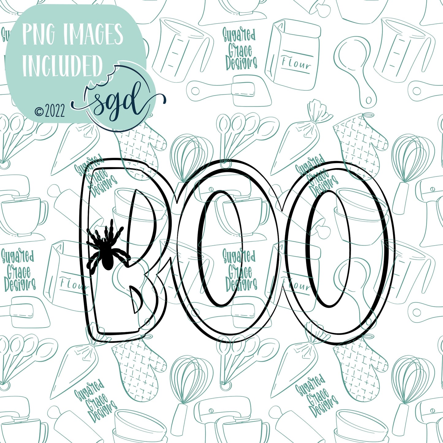 Boo Word Plaque Cookie Cutter STL Files with PNG Images to Match - For 3D Printing and Edible Ink Printers