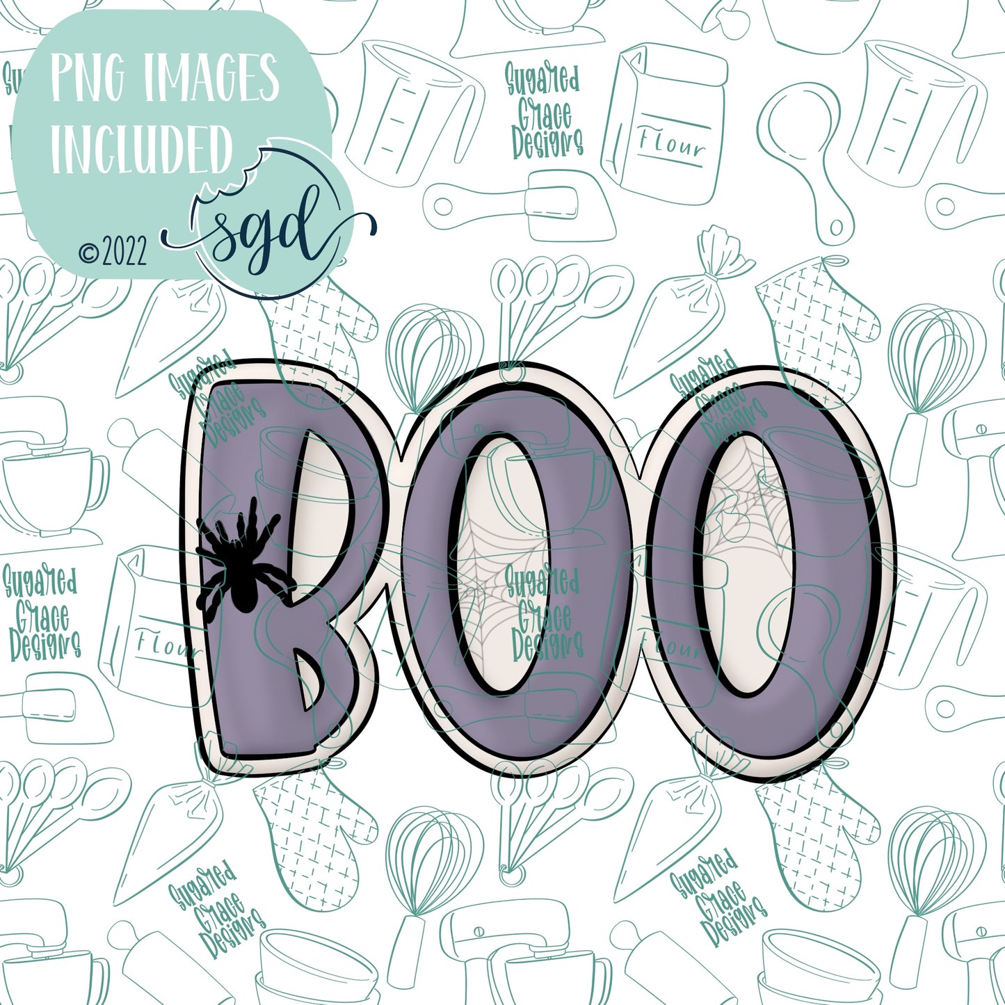 Boo Word Plaque Cookie Cutter STL Files with PNG Images to Match - For 3D Printing and Edible Ink Printers