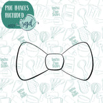 Blue Bow Tie Cookie Cutter with Matching PNG Images for Edible Ink Prints Including Eddie