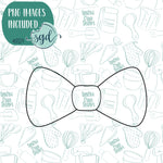 Blue Bow Tie Cookie Cutter with Matching PNG Images for Edible Ink Prints Including Eddie