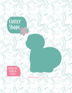 Blue Brachiosaurus Dinosaur Cookie Cutter with PNG Images to Match - Hand Drawn Graphics for Edible Ink Printers