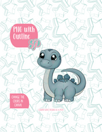 Brachiosaurus Dinosaur PNG Image Set for Edible Ink Printers - Hand Drawn Editable Graphic