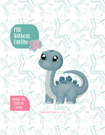 Blue Brachiosaurus Dinosaur Cookie Cutter with PNG Images to Match - Hand Drawn Graphics for Edible Ink Printers