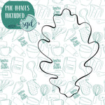 Brown Leaf Cookie Cutter with PNG Images to Match - Hand Drawn Graphics for Edible Ink Printers - Fall Autumn Cookie Ideas