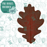 Brown Leaf Cookie Cutter with PNG Images to Match - Hand Drawn Graphics for Edible Ink Printers - Fall Autumn Cookie Ideas