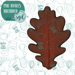 Brown Leaf Cookie Cutter with PNG Images to Match - Hand Drawn Graphics for Edible Ink Printers - Fall Autumn Cookie Ideas