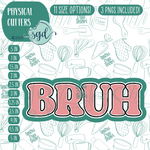 Bruh Cookie Cutter Plaque with PNG Images to Match - Hand Drawn Graphics for Edible Ink Printers