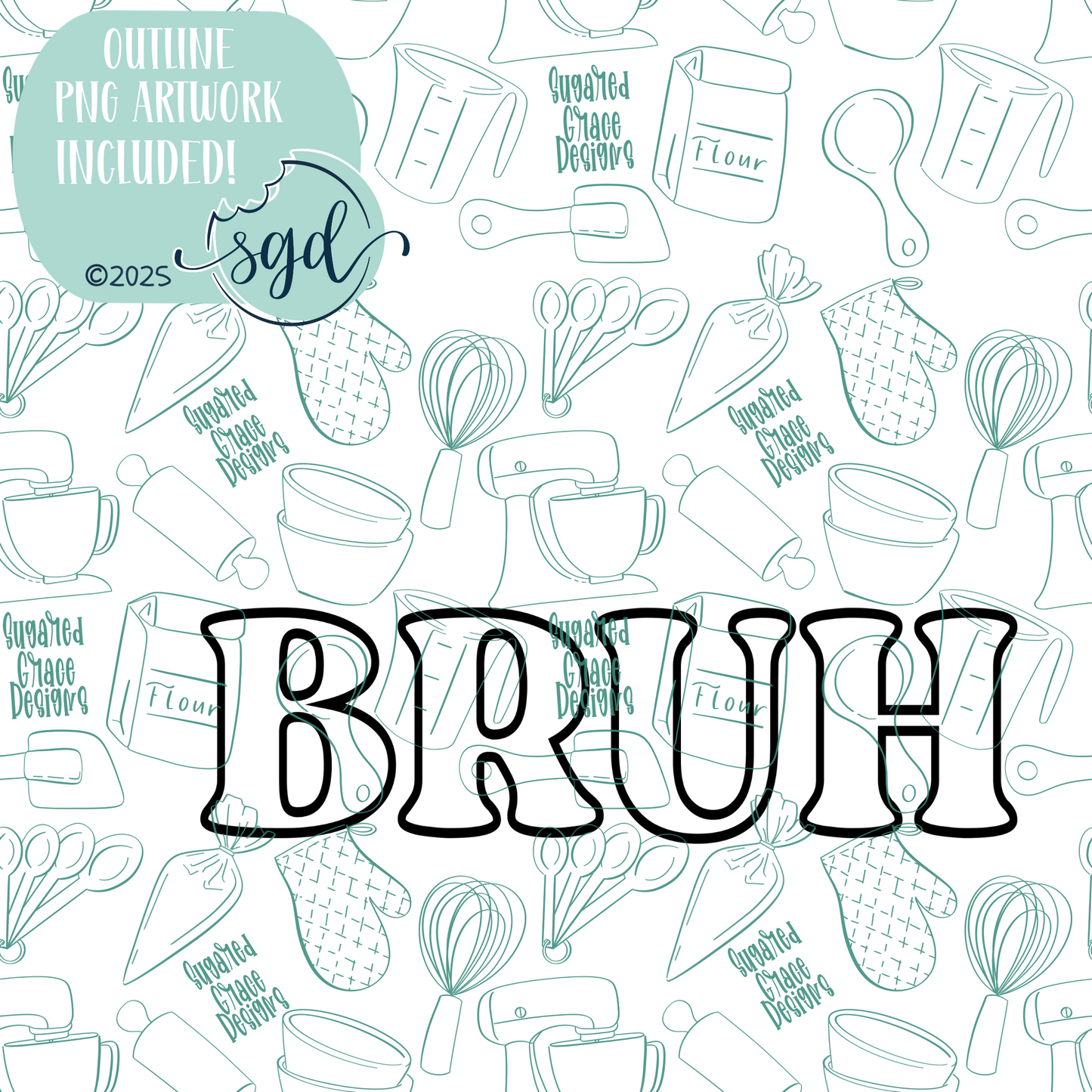 Bruh Cutter STL File with PNG Images to Match - For 3D Printing and Edible Ink Printers