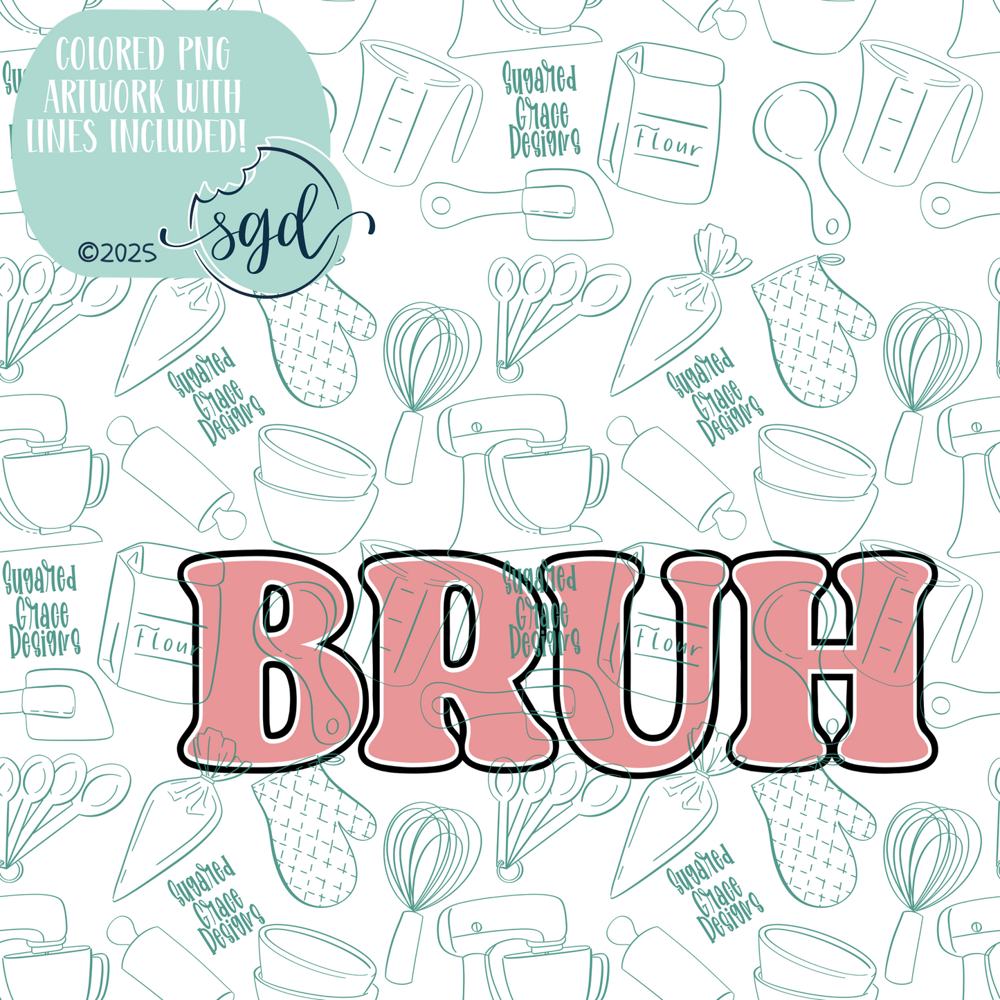 Bruh Cutter STL File with PNG Images to Match - For 3D Printing and Edible Ink Printers