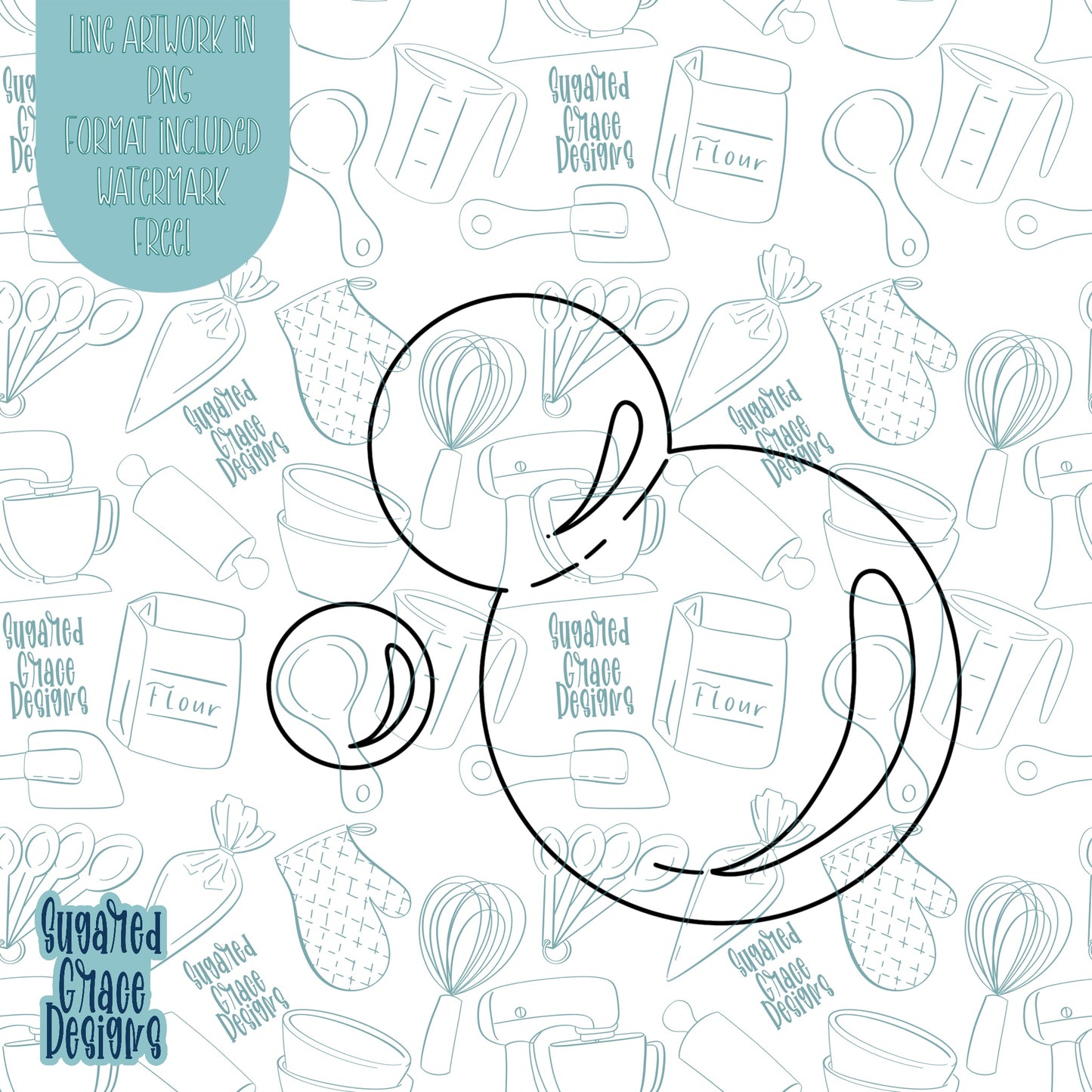 Bubbles Cookie Cutter STL Files for 3d Printing with Matching Printable PNG Image for Edible Ink Printers Including Eddie