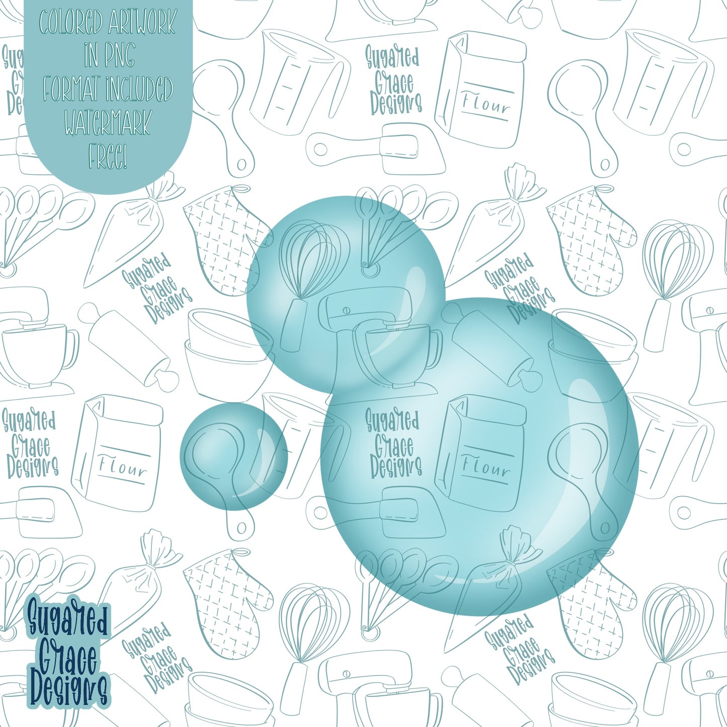 Bubbles Cookie Cutter STL Files for 3d Printing with Matching Printable PNG Image for Edible Ink Printers Including Eddie