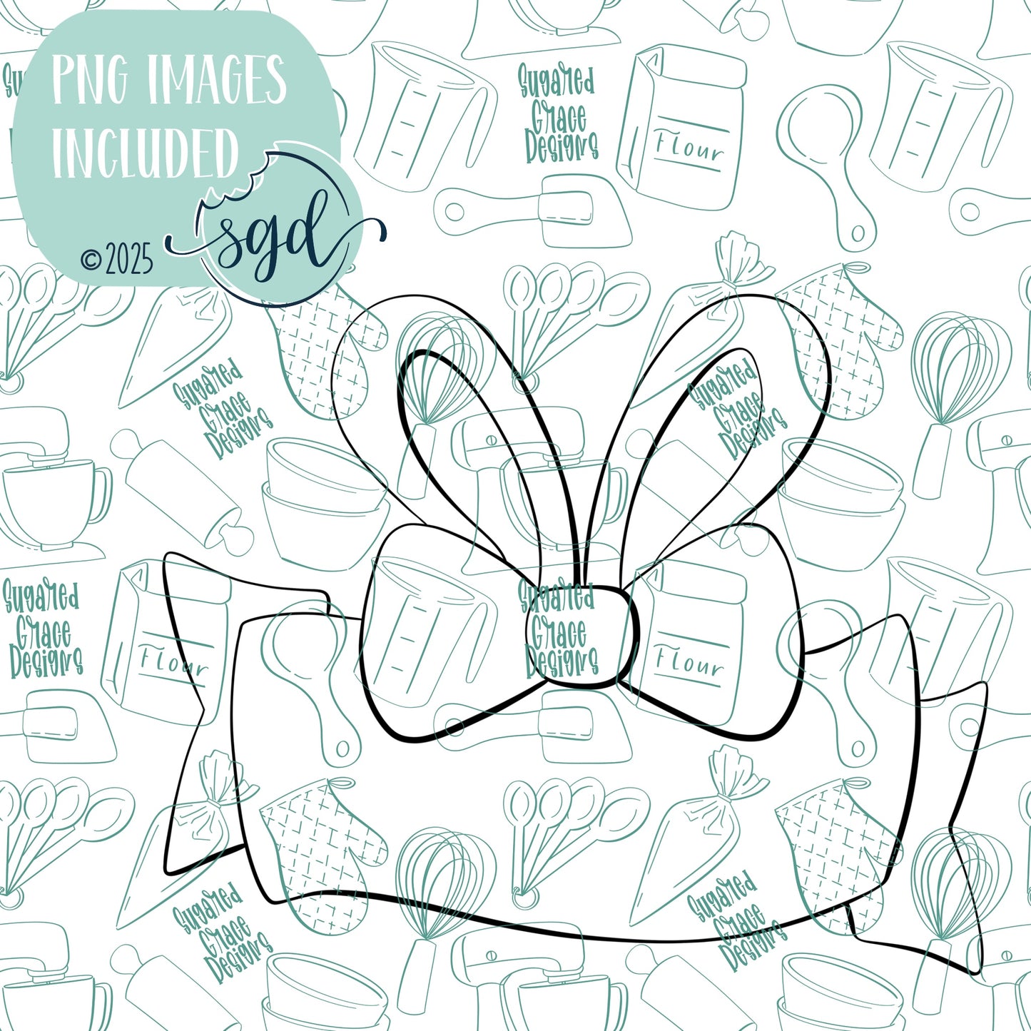 Easter Bunny Ribbon Banner Cookie Cutter Plaque STL File  with PNG Images to Match - For 3D Printing and Edible Ink Printers
