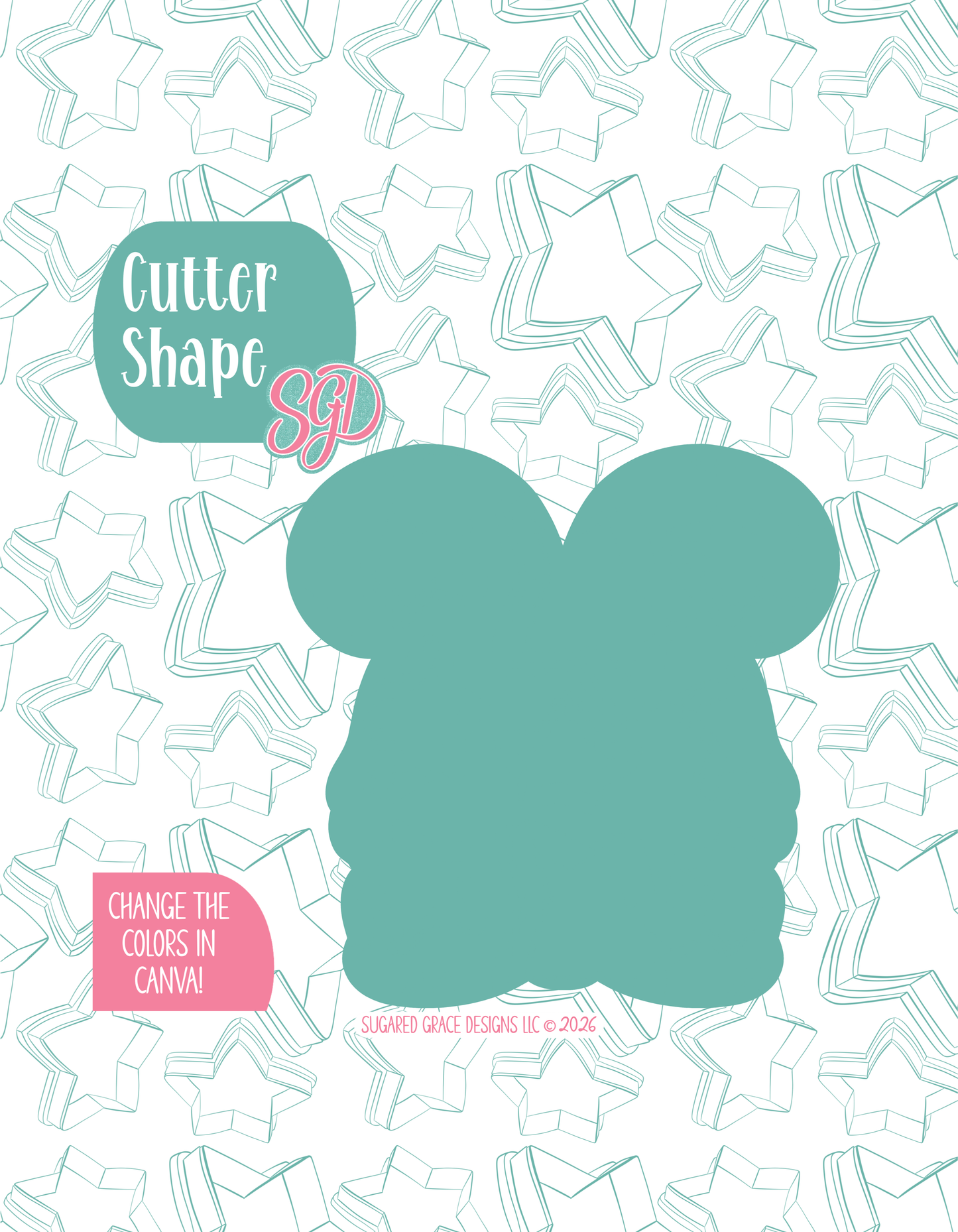 Easter Bunny with Bow Cookie Cutter with matching PNG