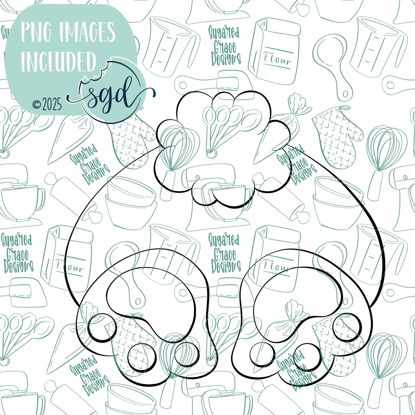 Easter Bunny Butt Cookie Cutter STL File  with PNG Images to Match - For 3D Printing and Edible Ink Printers