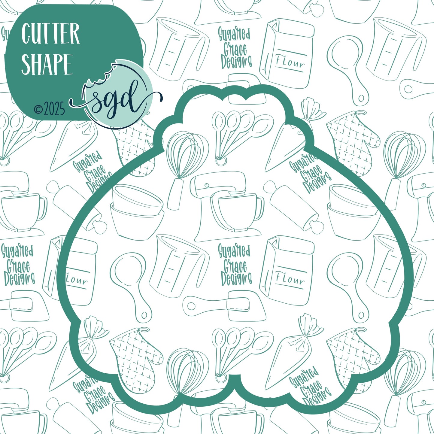 Bunny Butt Cookie Cutter with PNG Images to Match - Hand Drawn Graphics for Edible Ink Printers