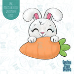 Easter Bunny Name Place Carrot Cookie Cutter with Matching PNG Images for Edible Ink Printers Including Eddie