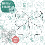 Butterfly Bow Cookie Cutter with Matching PNG Images for Edible Ink Printers Including Eddie