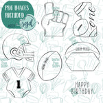 Baby's First Down Football Cookie Cutter Set with Matching Printable PNG Images for Edible Ink Printers Including Eddie