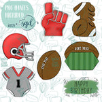 Baby's First Down Football Cookie Cutter STL File Set for 3D Printing with Matching Printable PNG Images for Edible Ink Printers Including Eddie