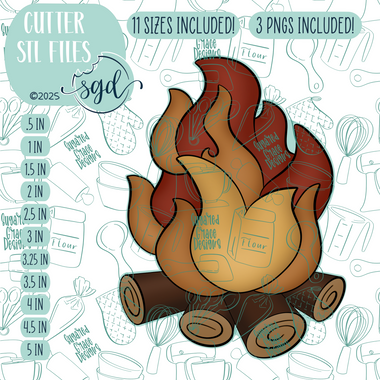 Campfire Cutter STL File with PNG Images to Match - For 3D Printing and Edible Ink Printers (Copy)