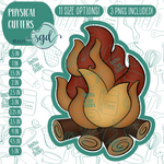 Campfire Cookie Cutter with PNG Images to Match - Hand Drawn Graphics for Edible Ink Printers